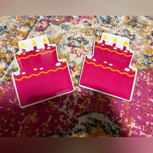 Set of 2 Swoozie’s Melamine Birthday Cake Plates